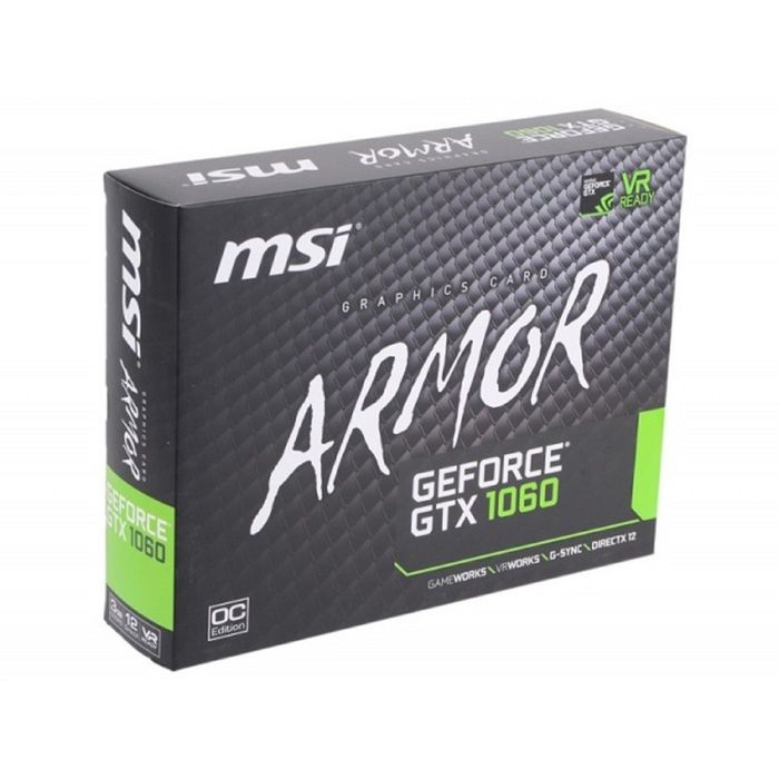 Видеокарта MSI GeForce GTX 1060 ARMOR (3G OCV1) 3G,192bit,GDDR5,1544/8008,DVI,HDMI,DP
