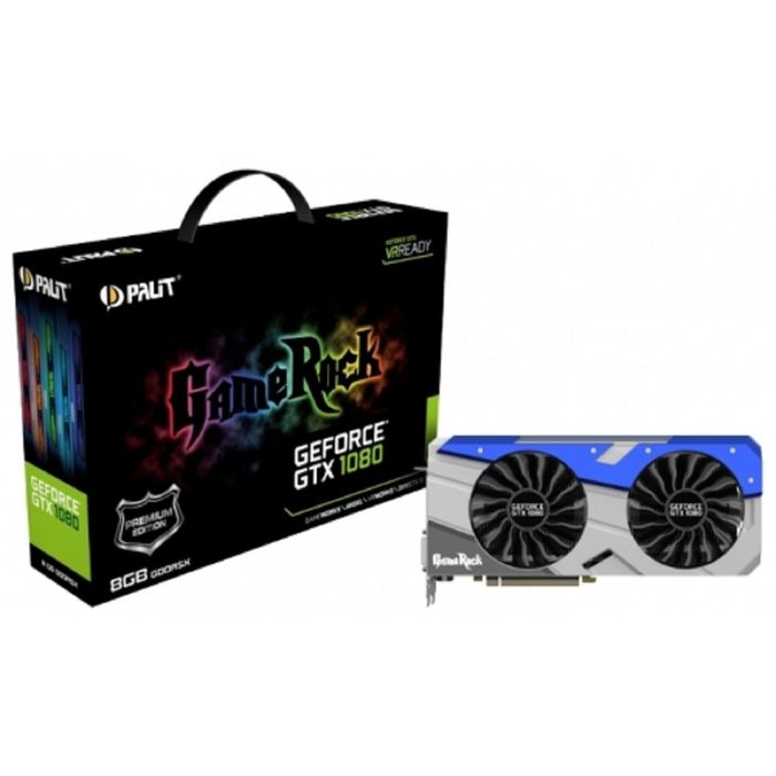 Видеокарта Palit GeForce GTX 1080 GameRock Premium 8G,256bit,GDDR5X,1746/10500,Ret