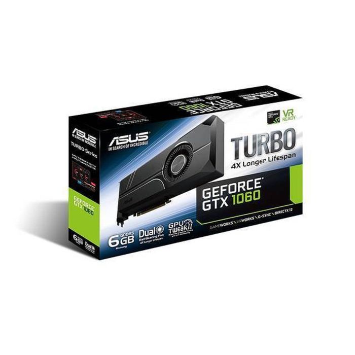 Видеокарта Asus GeForce GTX 1060 TURBO, 6G, 192bit, GDDR5, 1506/8008, Ret