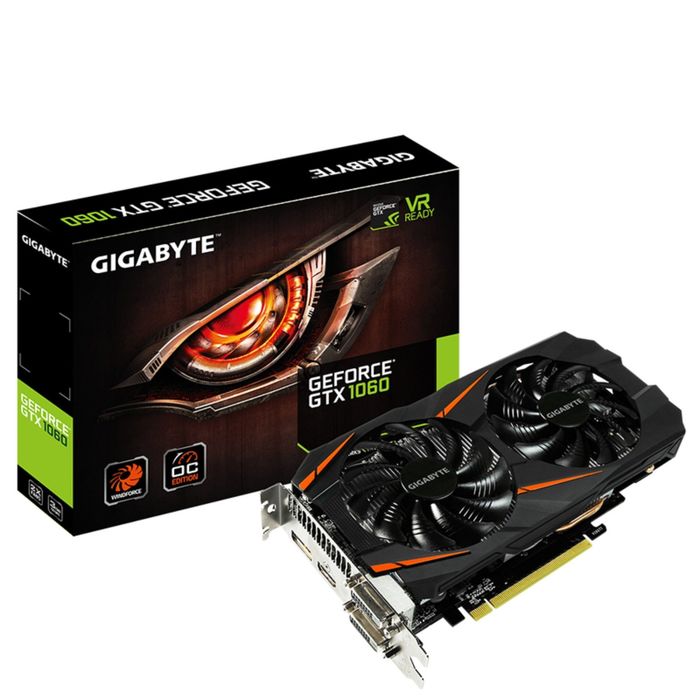 Видеокарта Gigabyte GeForce GTX 1060 (GV-N1060WF2OC-3GD) 3G,192bit,GDDR5,1582/8008