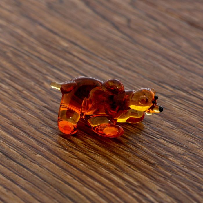 Сувенир стекло микро "Медведь бурый" 1,1х2,6х1,4 см