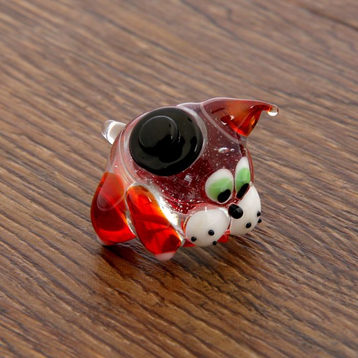 Сувенир стекло средняя фигурка "Кот толстячок" 3х2,2х2,5 см МИКС