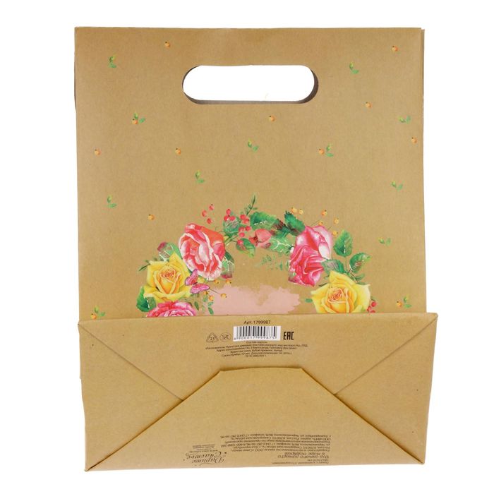 Пакет подарочный «Поздравляю», 18 × 23 × 10 см