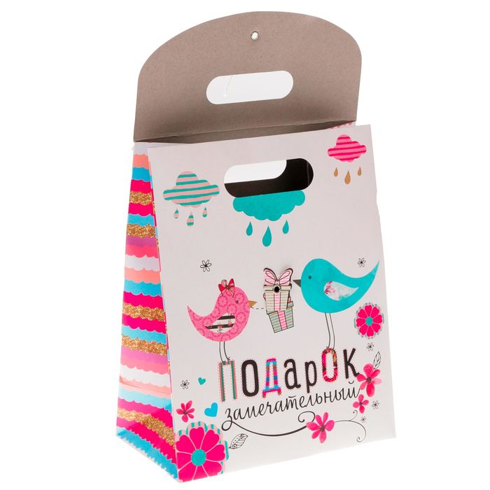 Пакет подарочный «Замечательный подарок», 18 × 23 × 10 см