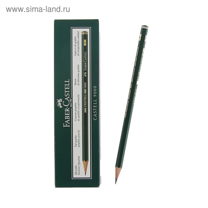 

Карандаш художественный чёрнографитный Faber-Castel CASTELL® 9000 профессиональные F зелёный