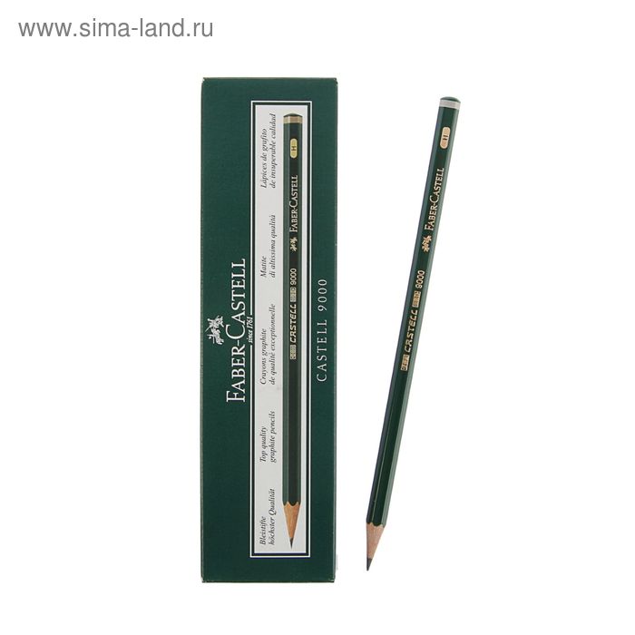 

Карандаш художественный чёрнографитный Faber-Castel CASTELL® 9000 профессиональные H зелёный