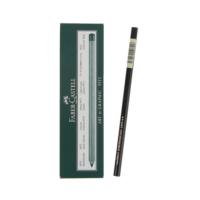 Уголь натуральный в карандаше Faber-Castell PITT® Monochrome Charcoal, Soft цена за 1 штуку