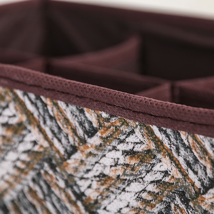 Органайзер для белья, 8 ячеек, 28х14х10 см, коричнево - зелёный