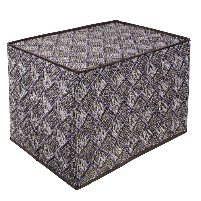 Короб для хранения 37х27х27 см "Клетка", цвет серо-коричневый