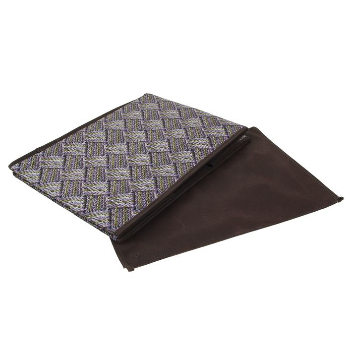 Короб для хранения 37х27х27 см "Клетка", цвет серо-коричневый