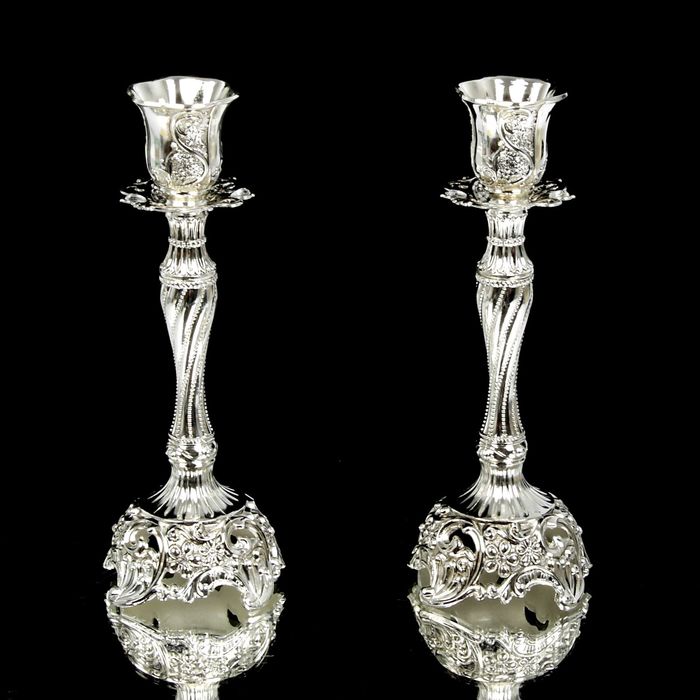 Подсвечник металл "Герцог" набор 2 шт цвет серебро19х7,5х7,5 см