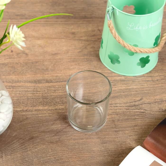 Подсвечник металл 1 свеча "Яркое ведёрко с цветочками" МИКС 14х11х11 см