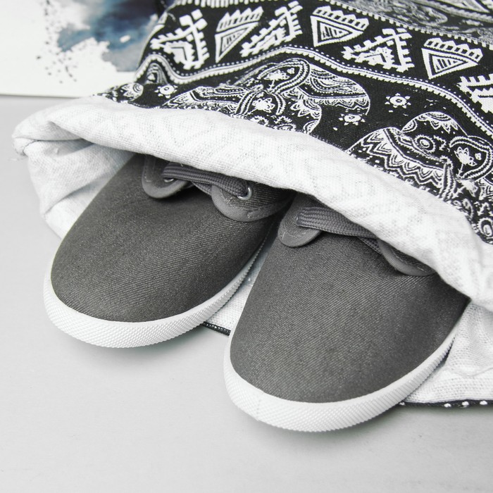 Мешок для обуви на шнурке, цвет чёрный