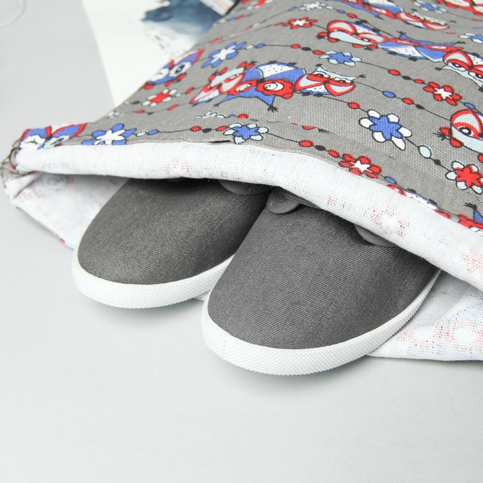 Мешок для обуви "Совы", цвет серый