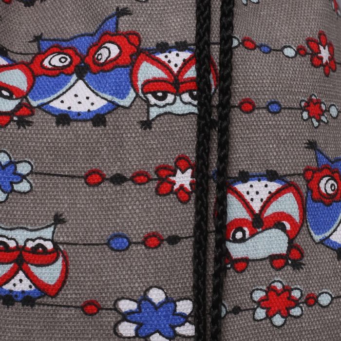 Мешок для обуви "Совы", цвет серый