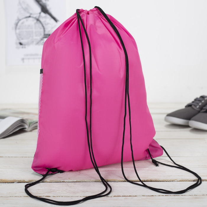 Мешок для обуви на шнурке, цвет розовый
