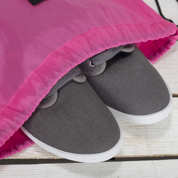 Мешок для обуви на шнурке, цвет розовый