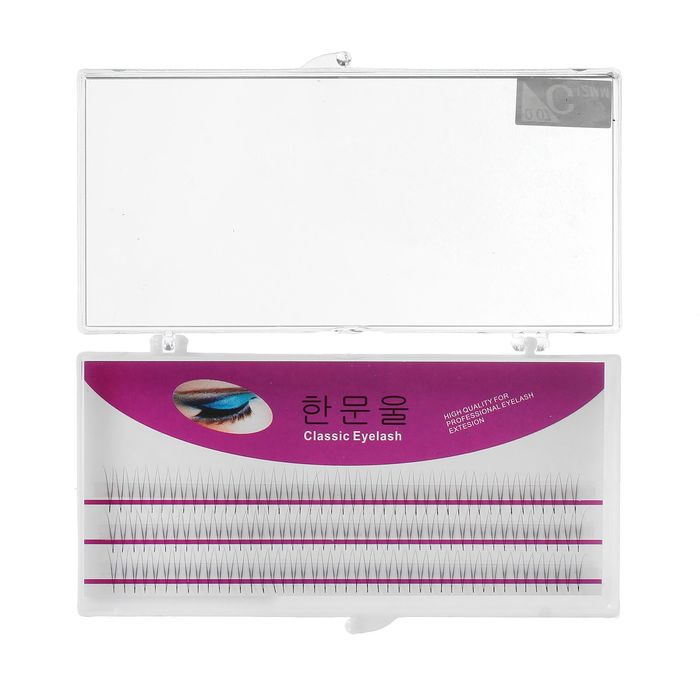 Ресницы для наращивания, пучки, 12мм, толщина 0,07мм, изгиб C, 135шт