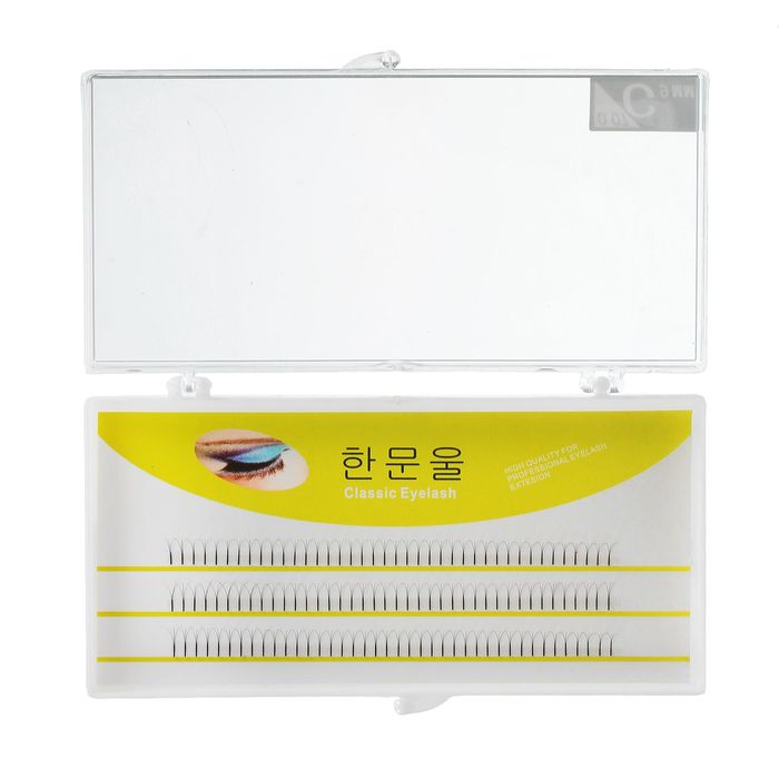 Ресницы для наращивания, пучки, 9мм, толщина 0,07мм, изгиб C, 120шт