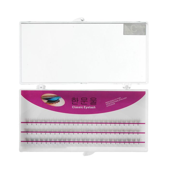 Ресницы для наращивания, пучки, 8мм, толщина 0,07мм, изгиб C, 75шт