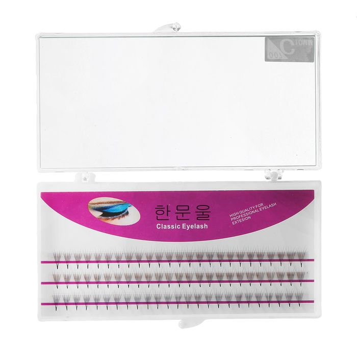 Ресницы для наращивания, пучки, 10мм, толщина 0,07мм, изгиб C, 75шт