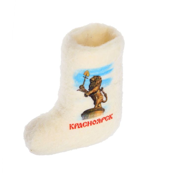 Магнит-валенок «Красноярск. Лев» (ручная работа)