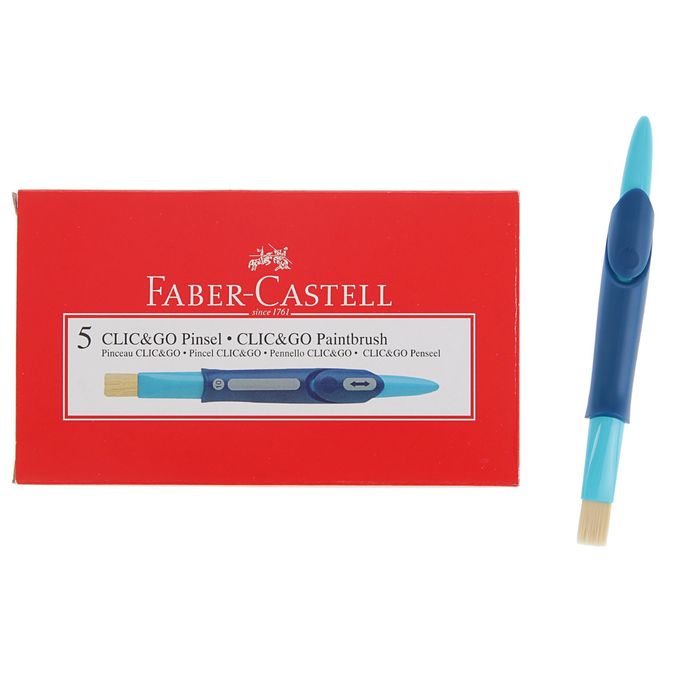 Кисть Синтетика (Щетина) Faber-Castell CLIC&GO Плоская №10 ситема защиты, белая 181512