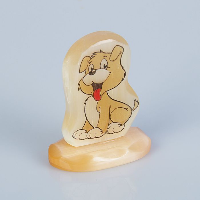 Сувенир «Весёлый щенок», на подставке, селенит
