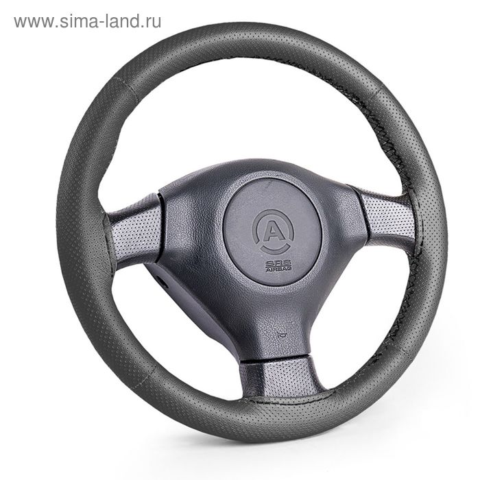 

Чехол для перетяжки руля AUTOPROFI SAM-201 BK (M), перфорированная натуральная кожа, нить, игла, цвет чёрный