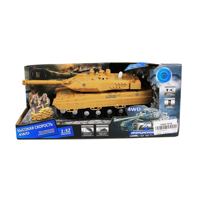 Инерционный танк со звуковыми и световыми эффектами в ассортименте 4 вида