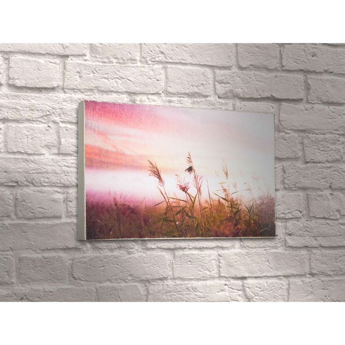 Картина "Бордовое камышиное поле"