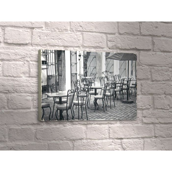 Картина "Чёрно-белое уличное кафе"