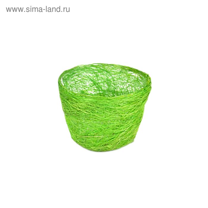 Кашпо, сизаль, круг, гиацинт светло-зелёная 7 х 10 см