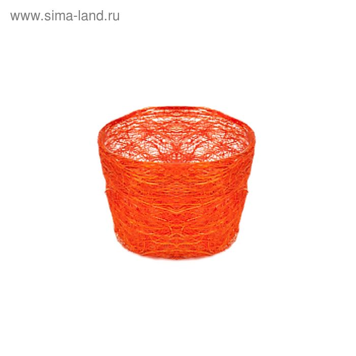 Кашпо, сизаль, круг, гиацинт ярко-оранжевая 7 х 10 см