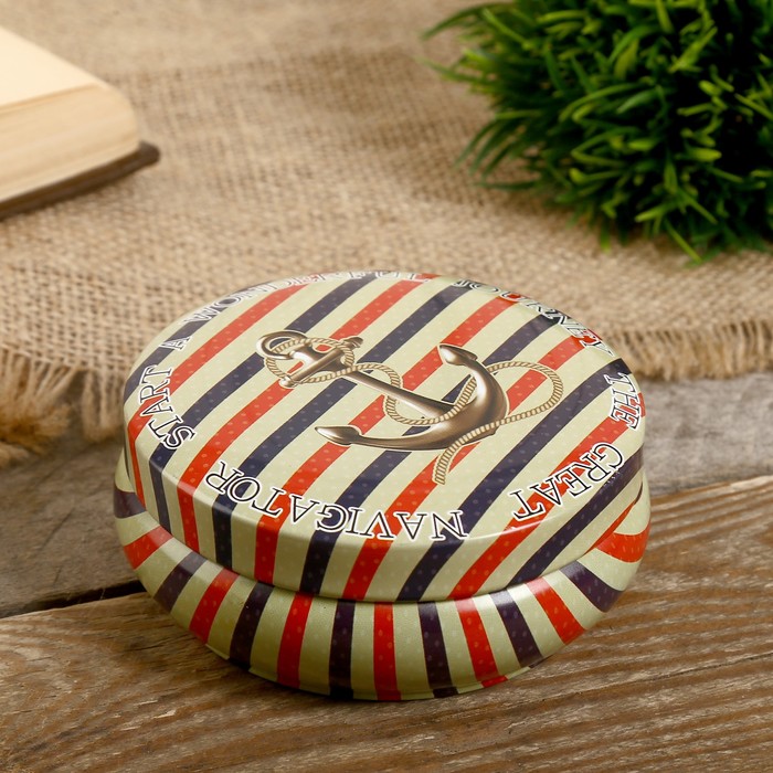 Шкатулка металл "Якорь" 3,8х8,5х8 см