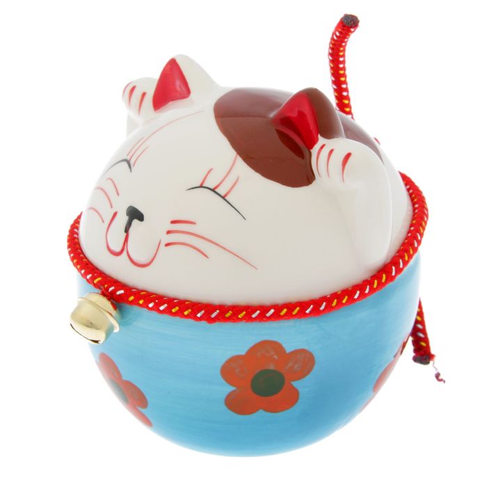 Сувенир кот копилка керамика "Манэки-нэко шарик"16х16х16 см МИКС