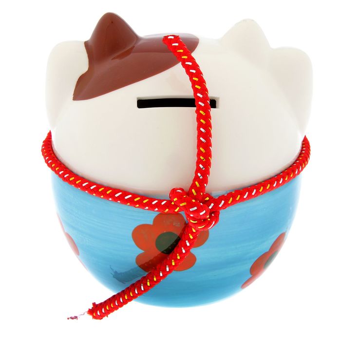 Сувенир кот копилка керамика "Манэки-нэко шарик"16х16х16 см МИКС