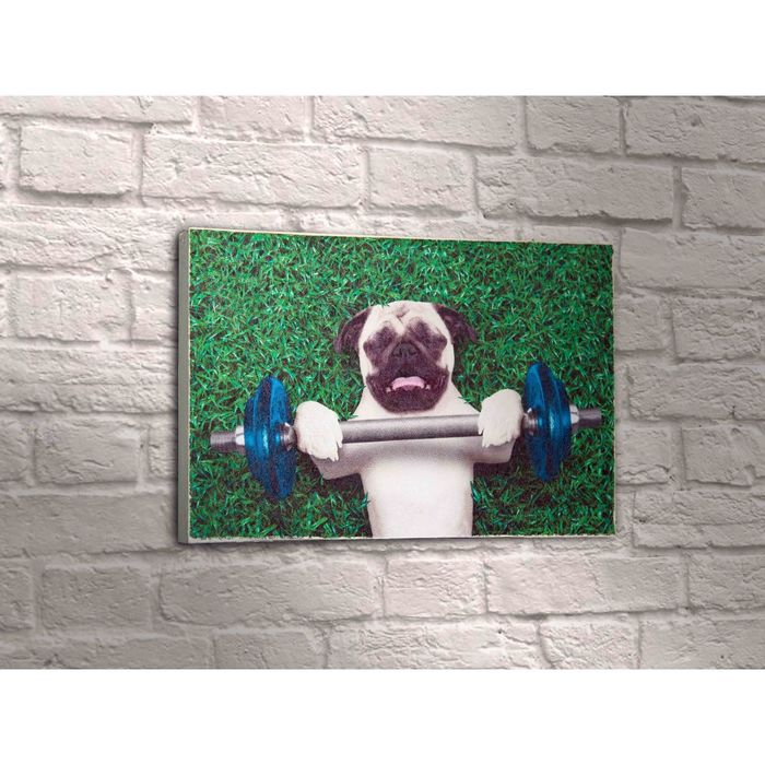 Картина "Жму гантели"