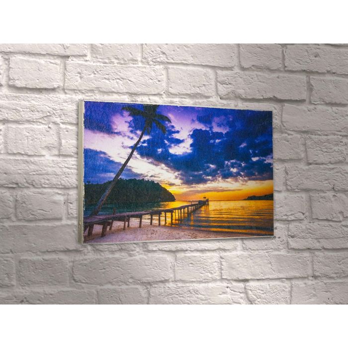 Картина "Деревянный мост, устремлённый в море"