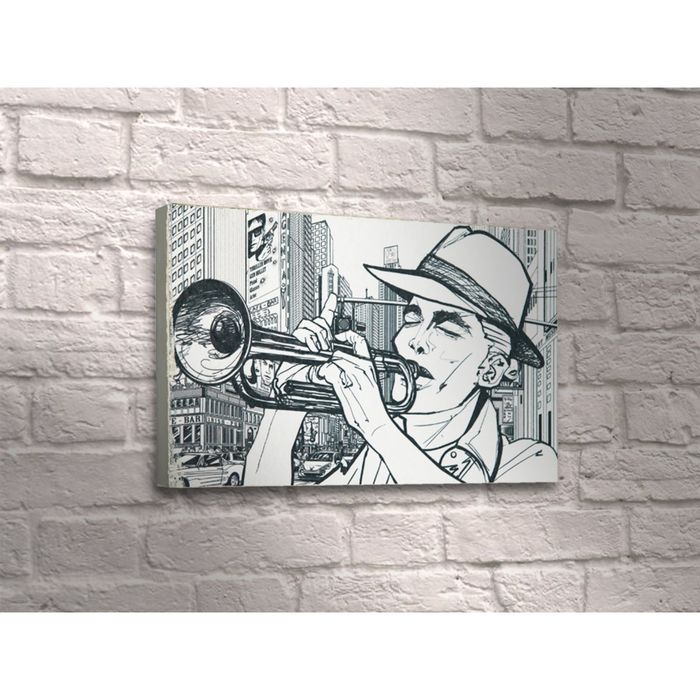 Картина "Трубач на улице города"