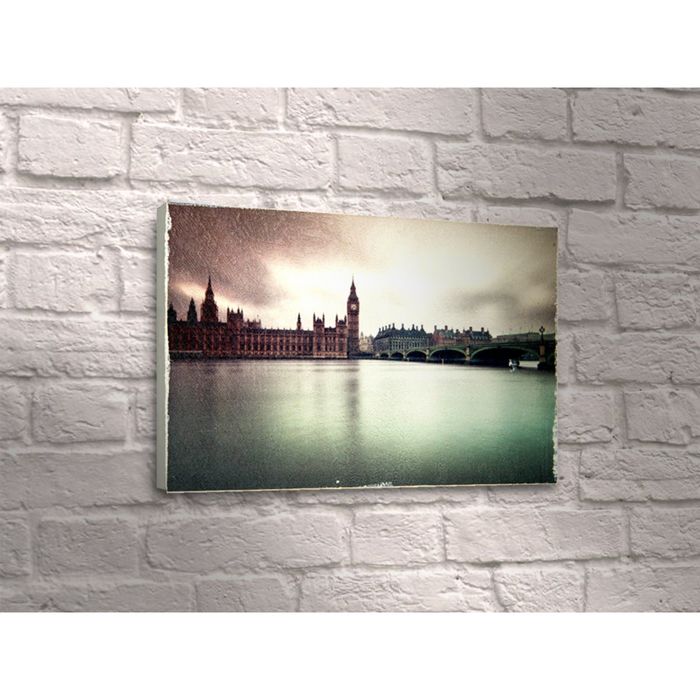 Картина "Достопримечательности Лондона: Биг-Бен у воды"