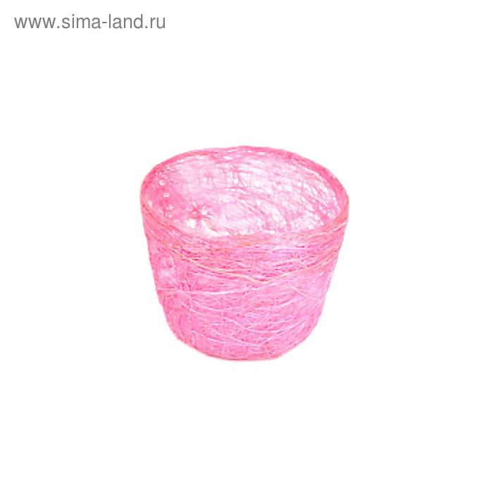Кашпо, сизаль, круг, гиацинт ярко-розовая 7 х 10 см
