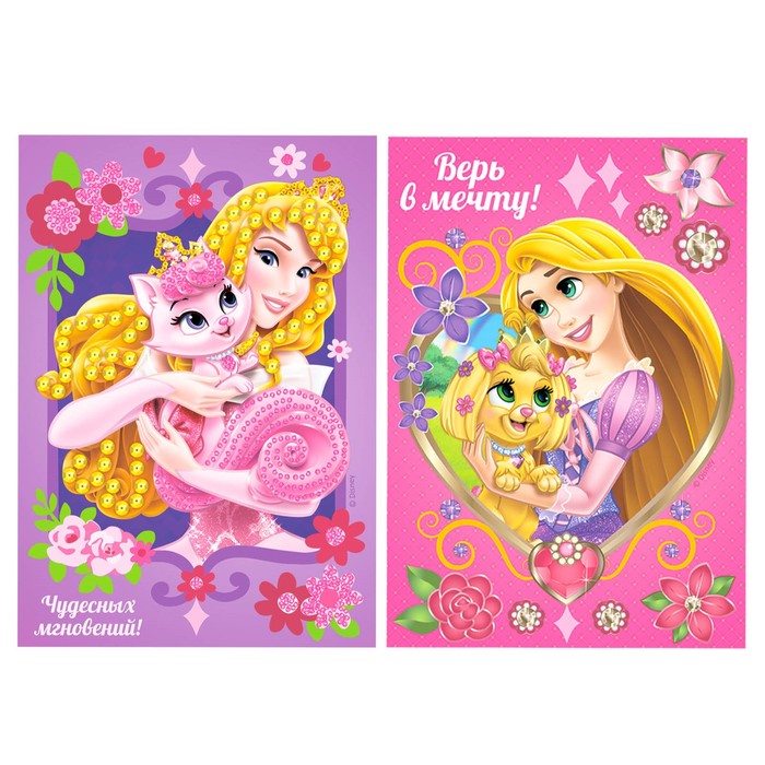 Аппликация бисером "Верь в мечту!", Принцессы, краски 6 цветов, кисть, пайетки, А5