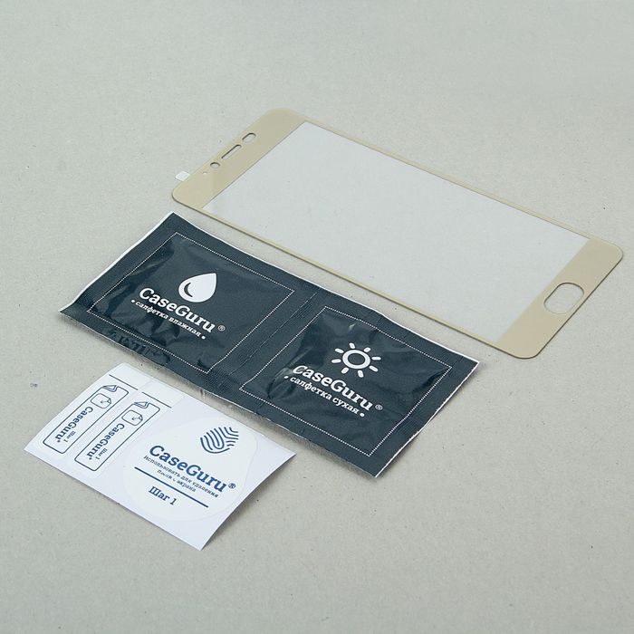Защитное стекло CaseGuru для Meizu M5 Full Screen Gold, 0,3 мм, цвет золото