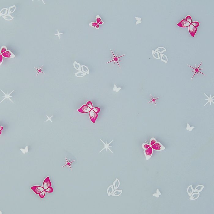 Пленка для цветов "Баттерфляй розовая" 0.7 х 10 м, с печатью