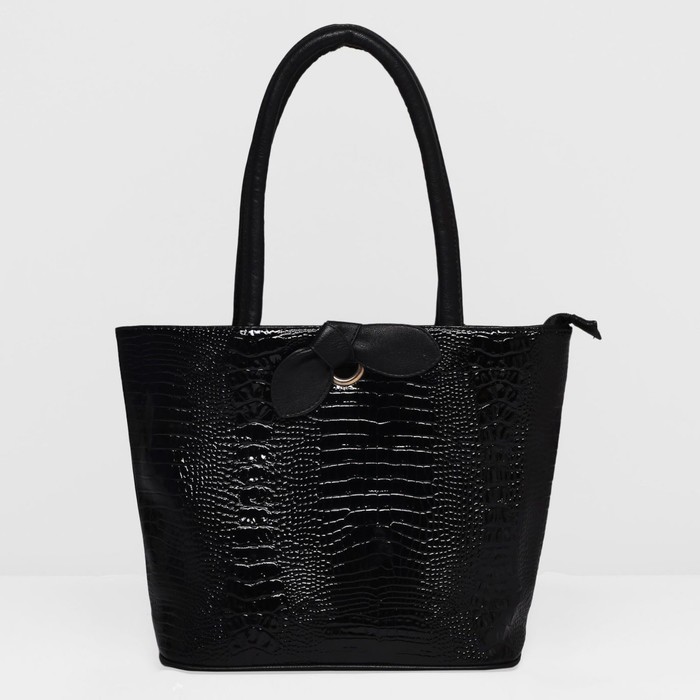 Сумка женская на молнии, 1 отдел с перегородкой, наружный карман, цвет чёрный