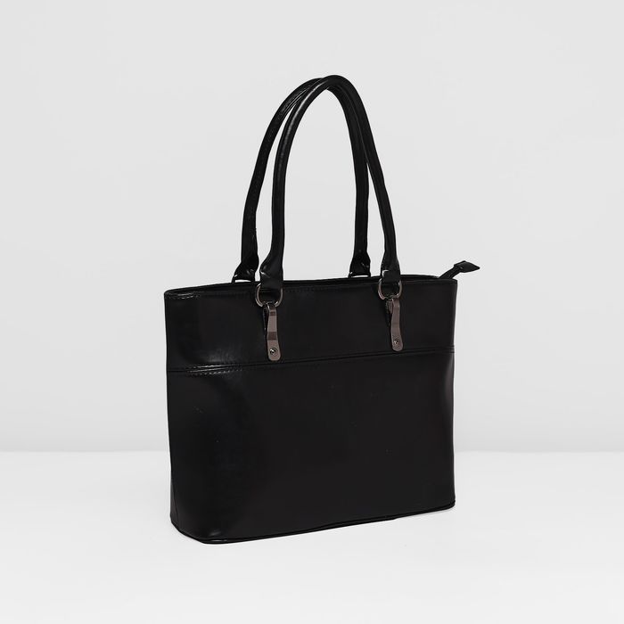 Сумка женская на молнии, 1 отдел с перегородкой, наружный карман, цвет чёрный