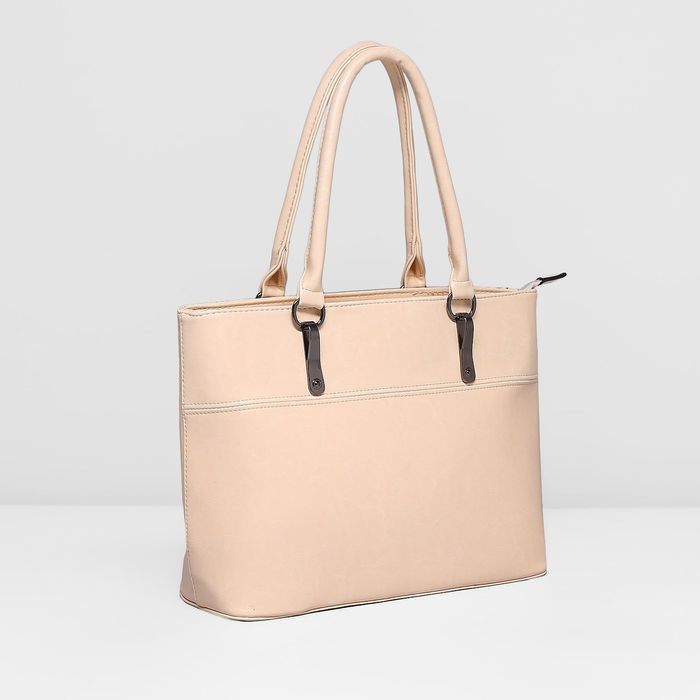 Сумка женская на молнии, 1 отдел с перегородкой, наружный карман, цвет бежевый