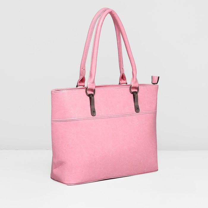 Сумка женская на молнии, 1 отдел с перегородкой, наружный карман, цвет розовый