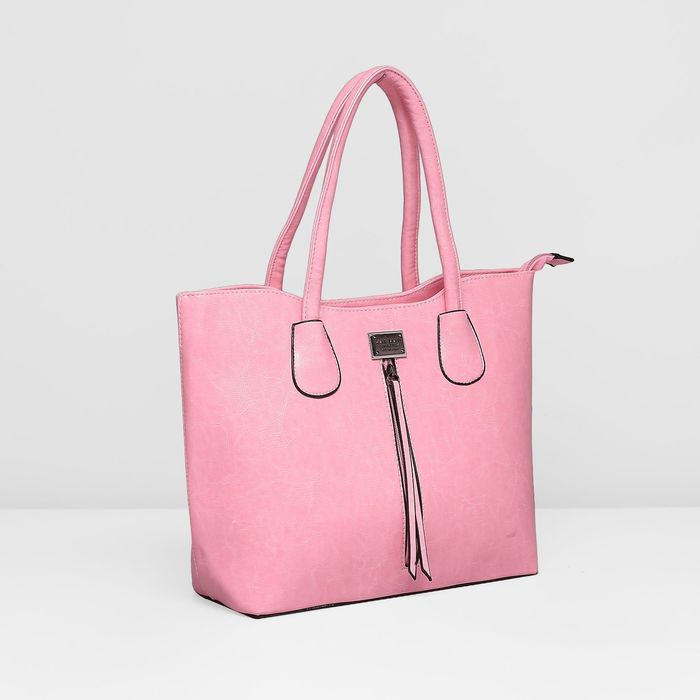 Сумка женская на молнии, 1 отдел с перегородкой, 2 наружных кармана, цвет розовый